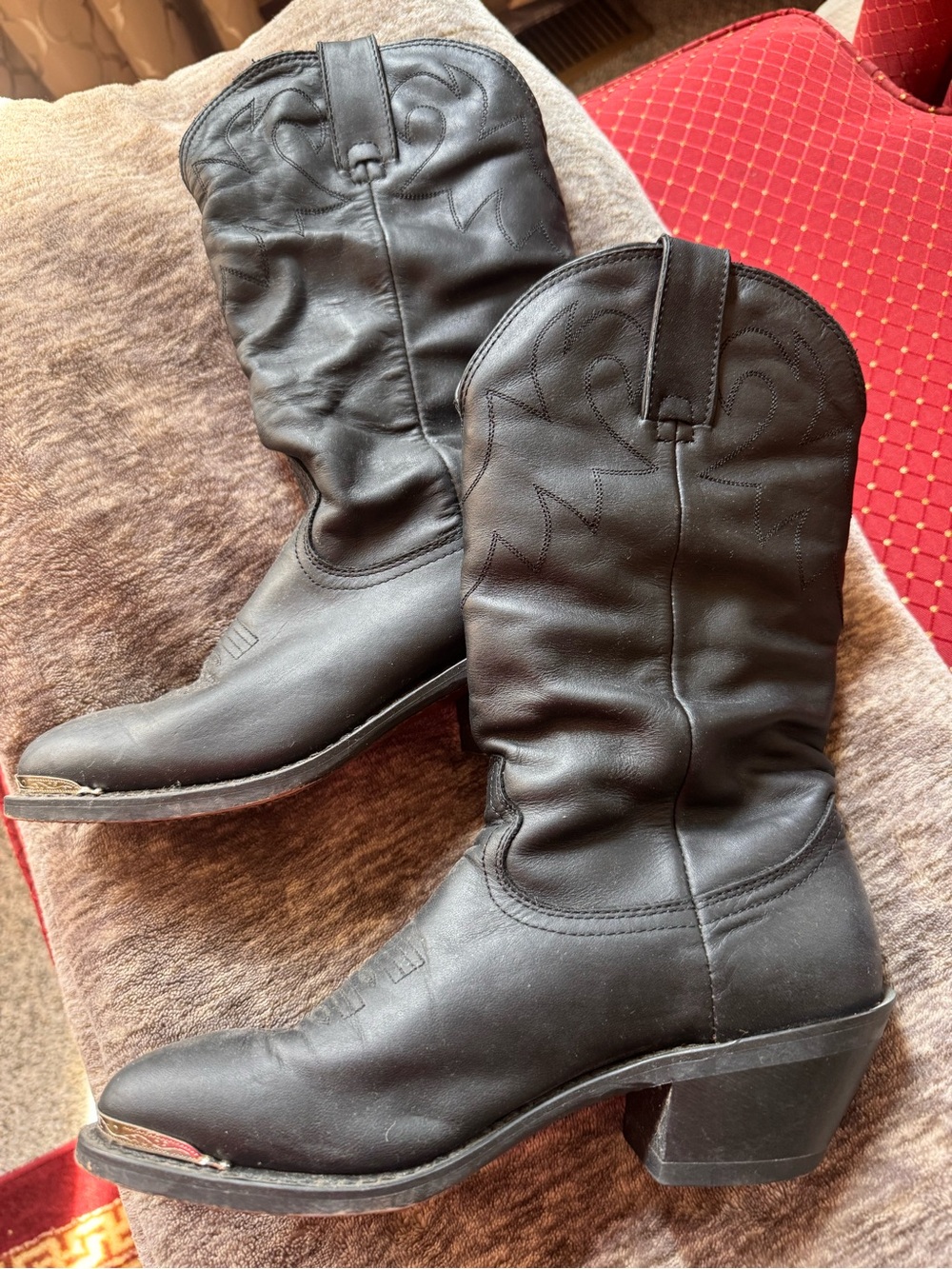 Women's Black Leather Durango Western Boots